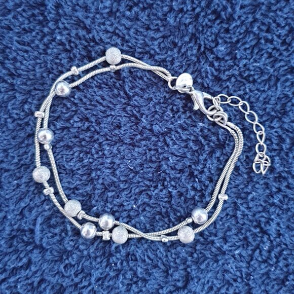 Vintage 925 Sterling Silver Two-Layer Beads Ball Bracelet – 8.75" - Picture 8 of 10